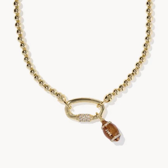 Kendra Scott Football Gold Metal Strand Necklace - Picture 1 of 5